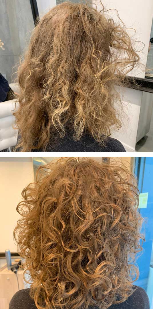 Prima e dopo taglio capelli ricci da asciutti X-Curl foto 2